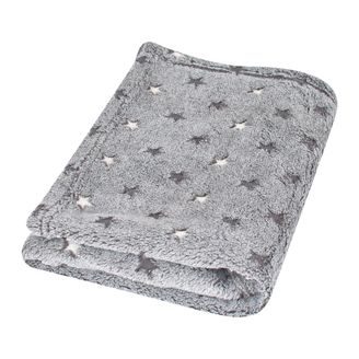 BabyMatex Dětská deka Milly (75x100) HVĚZDIČKY TMAVĚ ŠEDÁ