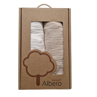 Albero Mio Mušelínové prostěradlo do kočárku 2ks Vanilková / Šalvějová