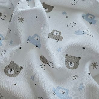 PREM Tetra osuška s potiskem 90x100cm MÉĎA S AUTÍČKY