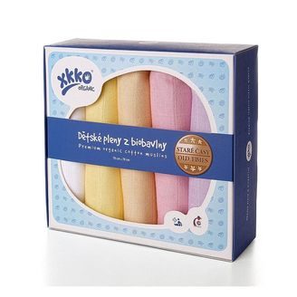 Kikko Pleny z biobavlny XKKO Organic 70x70cm Staré časy - Pastels for GIRLS (5ks)
