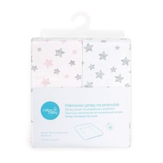 Ceba baby Potah na měkkou přebalovací podložku 50x70cm (2ks) - Grey Stars/Pink Stars
