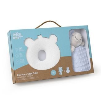 Interbaby Ergonomický polštář + Přítulka Medvídek MODRÁ