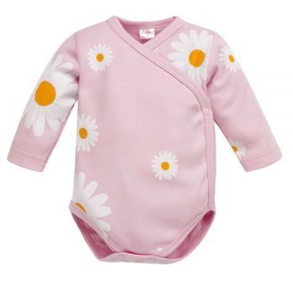 PINOKIO Body zavinovací dlouhý rukáv Daisy RŮŽOVÁ