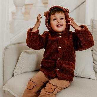 Eevi Chlupatá mikina s kapucí Cars&Bears HNĚDÁ