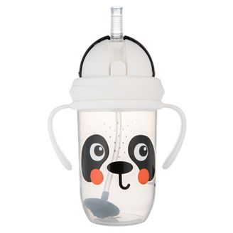 Canpol babies Hrneček nevylévací se slámkou a závažím BabiesBoo 270ml PANDA