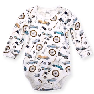 Le Bebe Body dlouhý rukáv Retro cars