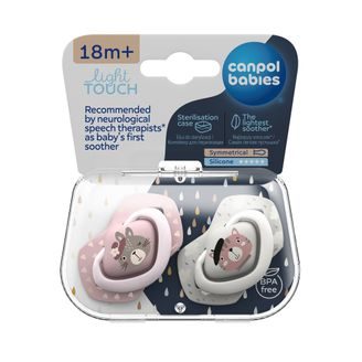 Canpol babies Dudlík 18m+ silikon symetrický Newborn Baby BÍLÝ