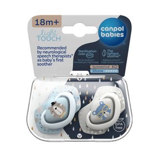 Canpol babies Dudlík 18m+ silikon symetrický 2ks Bonjour Paris MODRÁ