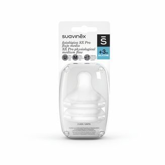 Suavinex Savička SX Pro fyziologická, silikon, průtok "M", 2ks, 3m+