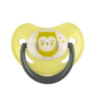 Canpol babies Dudlík 6-18m silikon anatomický Night Dreams ŽLUTÝ