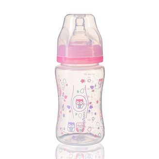 BabyOno Kojenecká láhev ŠIROKÉ HRDLO 240ml - RŮŽOVÁ