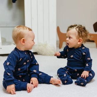 Eevi Body dlouhý rukáv Puppy Playtime TMAVĚ MODRÁ