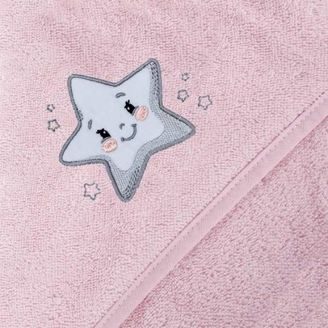 Ceba baby Ručník s kapucí výšivka 100x100 - STAR PINK