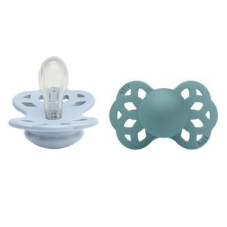 BIBS Infinity Dudlíky silikon symetrické 0-6m 2ks Baby Blue/Island Sea