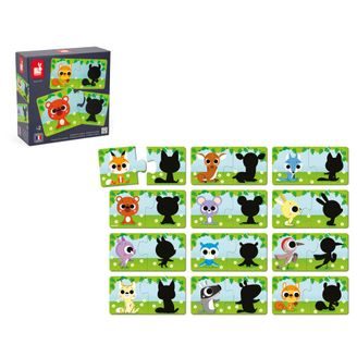 Janod Puzzle Duonimo Zvířátka 24 ks - Najdi stíny