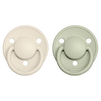 BIBS De Lux Dudlíky kaučuk kulaté 0-6m 2ks Ivory/Sage