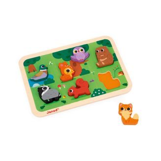 Janod Chunky vkládací puzzle ZVÍŘÁTKA V LESE