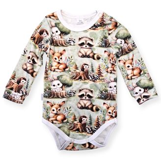 Le Bebe Body dlouhý rukáv Lesní mláďátka