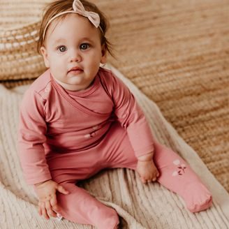 Eevi Body celorozepínací dlouhý rukáv Mellow RŮŽOVÉ