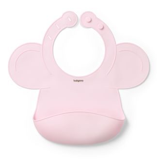 BabyOno Silikonový bryndák s kapsou RŮŽOVÝ
