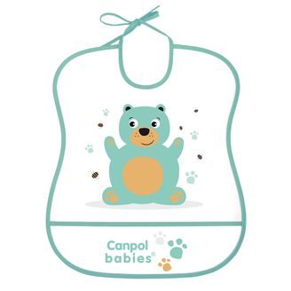 Canpol babies Omyvatelný bryndák Cute Animals MEDVÍDEK