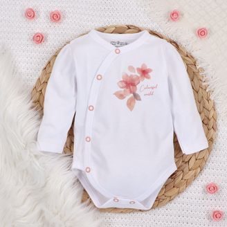 NINI Zavinovací body dlouhý rukáv Blossom BÍLÉ
