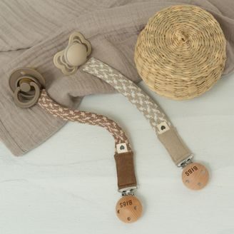 Bibs Klip na dudlík Dark Oak/Vanilla