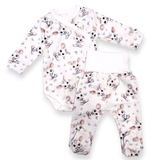 Le Bebe Souprava body + polodupačky Myška s motýlky