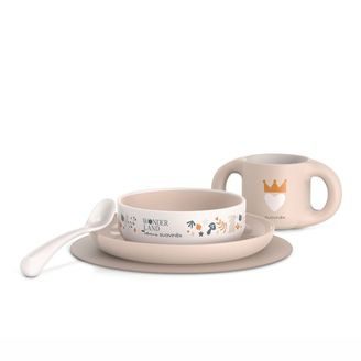 Suavinex Wonderland jídelní set RŮŽOVÁ