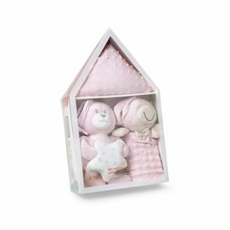 Interbaby Deka Kuličky + Přítulka Medvídek + Medvídek - RŮŽOVÁ