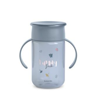 Canpol babies Hrneček se silikonovým pítkem FirstCup Bonjour Paris 150ml MODRÝ