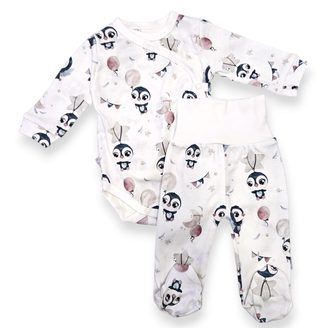 Le Bebe Zavinovací body + polodupačky Tučňák
