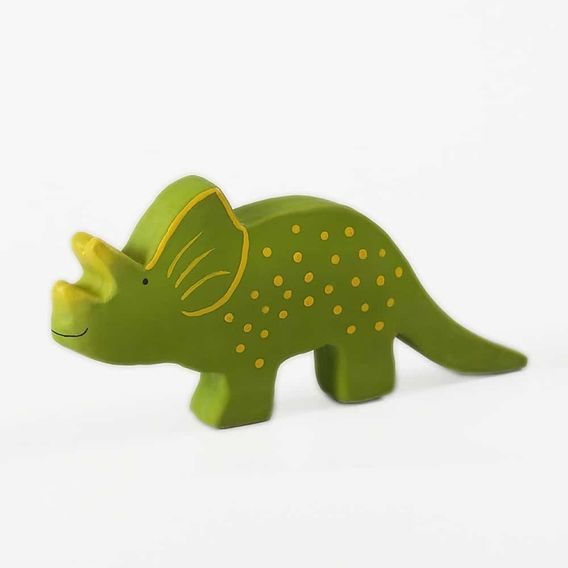 Tikiri Baby Dinos kousátko z přírodní gumy TRICERATOPS Trice