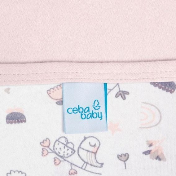Ceba baby Bavlněná dětská deka (90x100) - Candy pink/Bird world