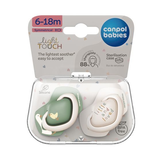 Canpol babies Dudlík 6-18m silikon symetrický 2ks GOOSE