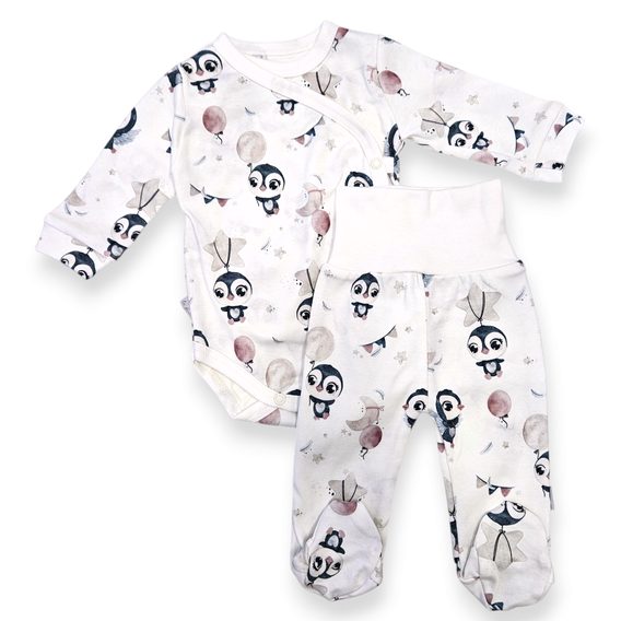 Le Bebe Zavinovací body + polodupačky Tučňák