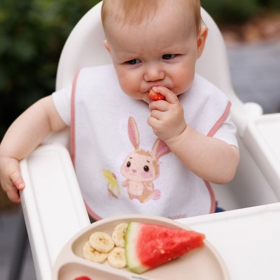 BabyOno Bryndák froté 9m+ RŮŽOVÝ