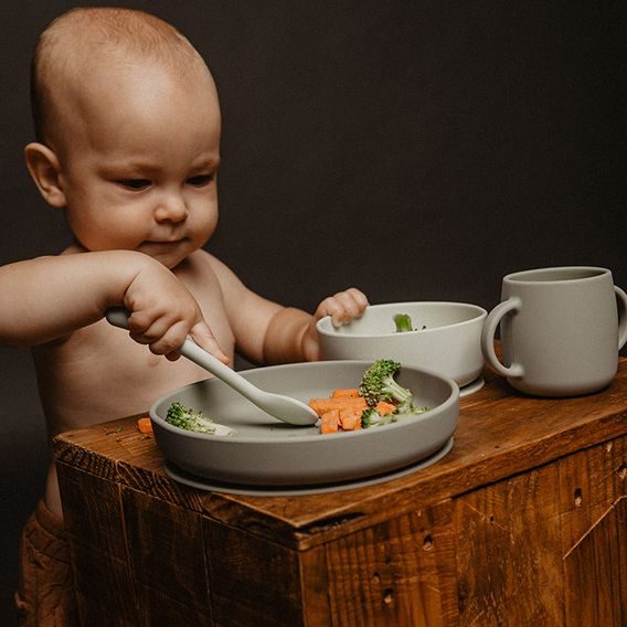 Suavinex Colour Essence Jídelní set silikonový ZELENÁ