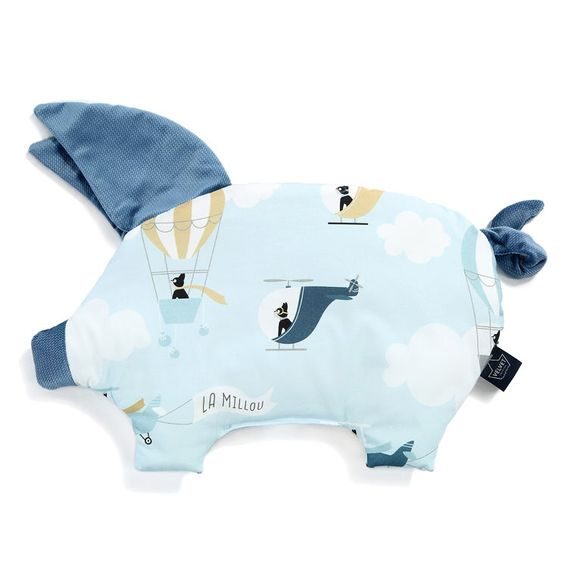 La Millou Polštářek Sleepy Pig Velvet - CAPTAIN ADVENTURE & DENIM