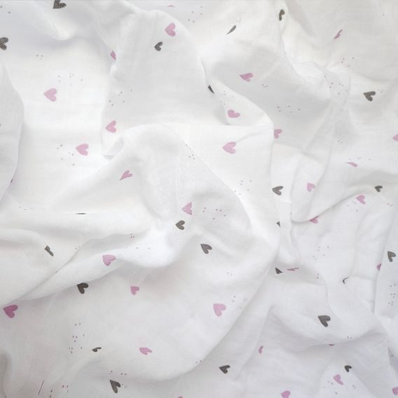 PREM Bavlněná plena 70x70cm Fialová Srdíčka NEW