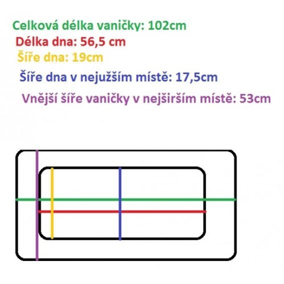 Tega Dětská vanička 102cm AQUA TRANSPARENT - ZELENÁ