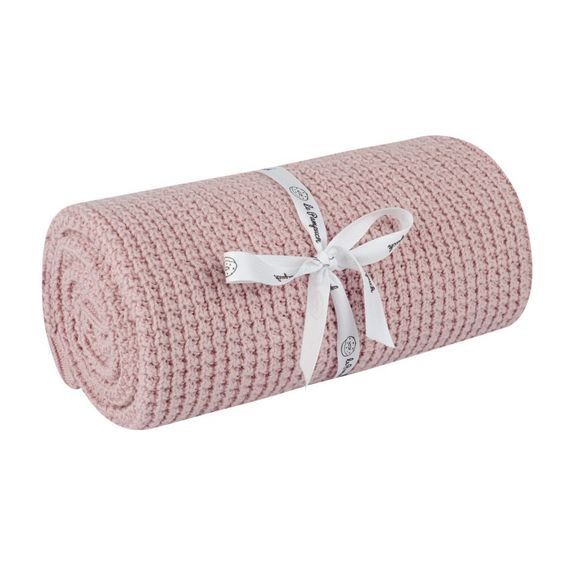 Le Pampuch Pletená dětská deka 100%Cotton POWDER PINK