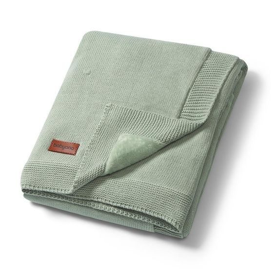 BabyOno Pletená dětská deka s plyšovou podšívkou ŠALVĚJOVÁ