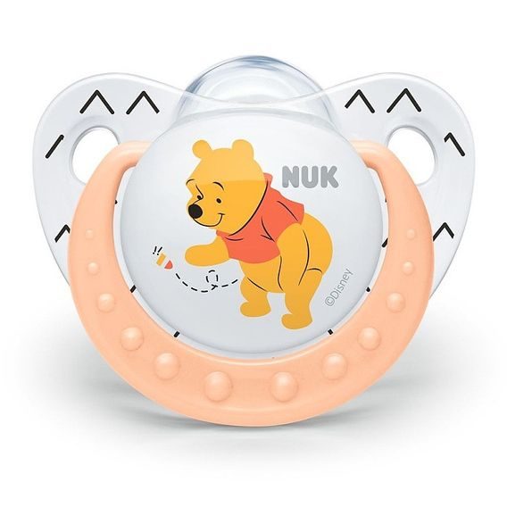 NUK Dudlík 6-18m silikon Trendline MEDVÍDEK PÚ - ORANŽOVÝ