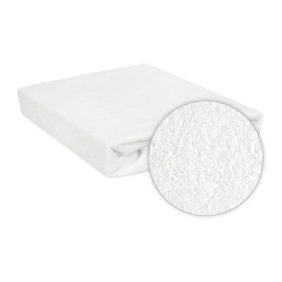 BabyMatex Nepromokavé froté prostěradlo 140x70cm BÍLÉ