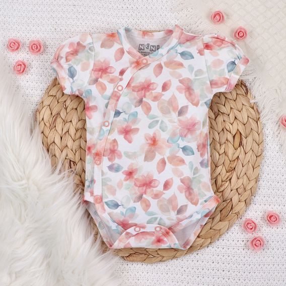 NINI Zavinovací body krátký rukáv Blossom KVĚTY