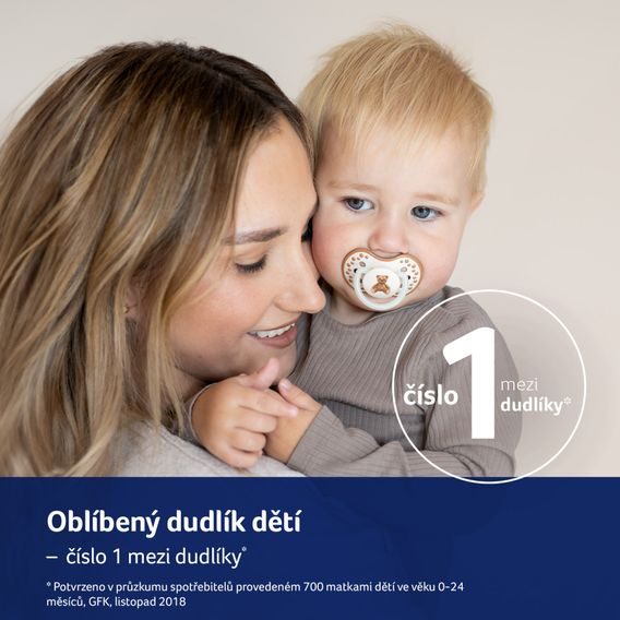 LOVI Dudlík 6-18m silikon dynamický Teddy Love 2ks