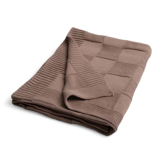 BabyMatex Pletená deka Square Checks (80x100) HNĚDÁ