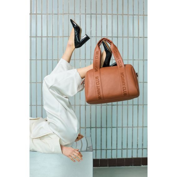 Childhome Přebalovací taška Mommy Club Signature Vegan Leather Brown