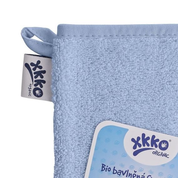 Kikko BIO bavlněná froté žínka XKKO Organic BABY BLUE